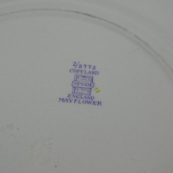 Lot of 2 Spode Mayflower Dinner Plate 10.5" dia Gadroon Edge Bone China Vintage - Picture 7 of 9